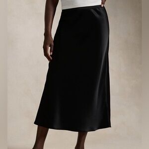 Polo by Ralph Lauren Double Faced Black Satin Skirt